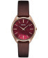 ფოტო #1 პროდუქტის Women's Essentials Brown Leather Strap Watch 32mm