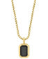 ფოტო #2 პროდუქტის EFFY® Men's Onyx 22" Pendant Necklace (1-1/2 ct. t.w.) in 14k Gold-Plated Sterling Silver