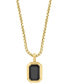 EFFY® Men's Onyx 22" Pendant Necklace (1-1/2 ct. t.w.) in 14k Gold-Plated Sterling Silver