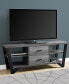 60"L Tv Stand with 2 Storage Drawers in Grey-Black