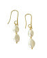 Фото #1 товара Elegant Gold Pearl Dangle Earrings