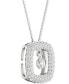 Фото #5 товара Macy's diamond Orbital Square Halo Pendant Necklace (5/8 ct. t.w.) in 10k White Gold, 16" + 2" extender