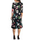 ფოტო #2 პროდუქტის Women's Flirty Flounce Midi Wrap Dress with 3/4 Sleeves