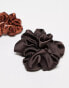 Фото #2 товара & Other Stories hair scrunchie 2-pack in mixed sizes in brown