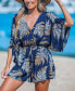 ფოტო #4 პროდუქტის Women's Palm Leaf Loose Sleeve Romper