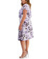 ფოტო #3 პროდუქტის Plus Size Floral-Print Overlay A-Line Dress