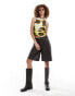 Basic Pleasure Mode face print open back vest in yellow