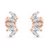 Unmissable bronze earrings with clear zircons EA596R