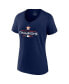 ფოტო #3 პროდუქტის Women's Navy Houston Astros 2022 World Series Champions Logo Plus Size V-Neck T-shirt
