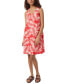 ფოტო #2 პროდუქტის Petite Linen V-Neck Palm-Leaf-Print Dress