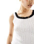 Фото #3 товара Fashionkilla pointelle contrast lace trim vest top in white