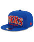 ფოტო #3 პროდუქტის Men's Royal Philadelphia 76ers Golden Tall Text 9FIFTY Snapback Hat