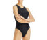 Фото #1 товара Ganni Womens Core Solid High Neck One-Piece Swimsuit Black Size 8 Us