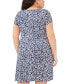 Фото #4 товара Plus Size Floral-Print Grommet-Trim Dress