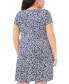 Plus Size Floral-Print Grommet-Trim Dress