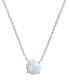 Lab-Grown Opal Round Cut Solitaire 18" Pendant Necklace (1-1/5 ct. t.w.)