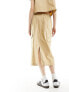 Tommy Jeans structured workwear midi skirt in sand