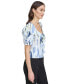 Фото #3 товара Women's Printed Puff-Sleeve Blouse