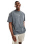 ASOS DESIGN oversized heavyweight t-shirt in washed grey with London back print