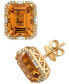 ფოტო #1 პროდუქტის EFFY® Citrine (6-1/10 ct. t.w.) & Diamond (1/4 ct. t.w.) Stud Earrings in 14k Gold