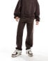 Фото #4 товара ASOS DESIGN baggy tapered trouser with taped detail in brown