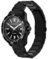 ფოტო #4 პროდუქტის Men's Quartz Three Hand Date Black Stainless Steel Watch 44mm