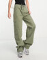 ASOS DESIGN Tall – Oversize-Cargohose in Khaki mit mehreren Taschen