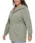 ფოტო #3 პროდუქტის Plus Size Zip-Front Long-Sleeve Hooded Parka