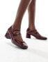 Glamorous heeled mary janes in burgundy