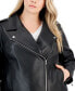 ფოტო #2 პროდუქტის Plus Size Faux-Leather Moto Jacket, Created for Macy's