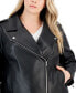 Фото #4 товара Plus Size Faux-Leather Moto Jacket, Created for Macy's