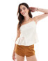 Фото #1 товара ASOS DESIGN satin chiffon mix cami top in ivory