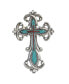 Фото #1 товара 16"H Decorative Wall Cross with Turquoise Statue Home Decor Perfect Gift for House Warming, Holidays and Birthdays