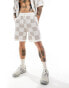 The Couture Club co-ord knitted checkerboard shorts in off white