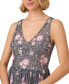 Women's Floral Embellished V-Neck Gown