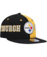 Фото #3 товара Men's Black, Gold Pittsburgh Steelers Team Split 9FIFTY Snapback Hat