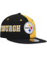 Men's Black, Gold Pittsburgh Steelers Team Split 9FIFTY Snapback Hat Черный - фото #3