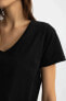 Kadın T-shirt Siyah K1507az/bk81