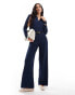 Фото #1 товара Vero Moda collared button front jersey jumpsuit in mid blue