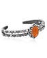 Southwestern Wildflower Orange Spiny Oyster Sundance Sterling Silver Double Row Cuff Bracelet, Size Small - Large