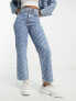 Фото #1 товара HUGO 435 jeans in mid blue with all over script logo