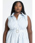 Фото #2 товара Plus Size Asym Sleeveless Shirt Dress