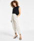 Фото #4 товара Petite D-Ring-Belt High-Rise Cargo Pants, Created for Macy's