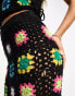 Фото #3 товара ASOS DESIGN crochet patchwork co-ord maxi skirt in multi