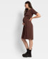 ფოტო #4 პროდუქტის Women's Nursing Pleat Detail Dress