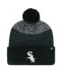 Фото #1 товара Men's Black Chicago White Sox Darkfreeze Cuffed Knit Hat with Pom