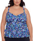 Plus Size Printed Tiered Tankini Top, Created for Macy's