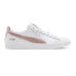 Фото #1 товара Puma Clyde Nyc Flagship Lace Up Womens Pink, White Sneakers Casual Shoes 372311