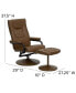 Фото #17 товара Contemporary Multi-Position Recliner & Ottoman W/ Wrapped Base