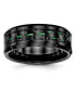 Фото #1 товара Ceramic Black with Green Carbon Fiber Inlay Beveled Edge Ring